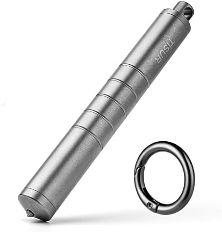 Tisur Titanium Keychain Pill Holder +Tisur Titanium Carabiner Clip