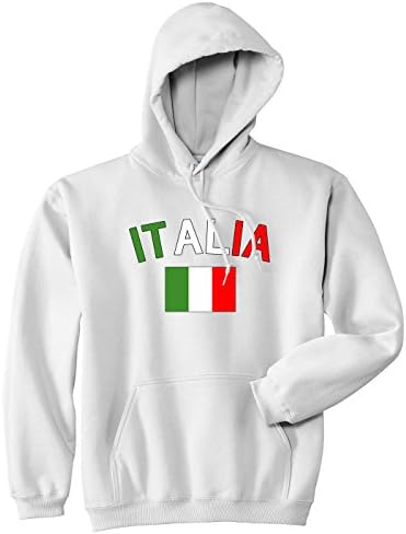 Reis de NY Italia com Flag Itália Futbol Mens Pullover Hoodie