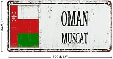 Woguangis Omã sinais de fazenda vintage sinais de arte de alumínio Muscat City OMAN Bandeira Country Saltera -metal Sinal de