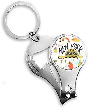 America Nova York Liberty Ilistration Nipper Ring Ring Key Chain Bottle Abridor de garrafa Clipper