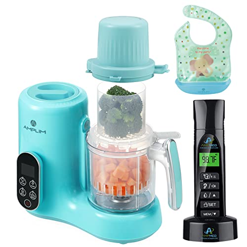 Amplim Deluxe Baby Food Maker e sem termômetro de testa para bebês e adultos | Pacote de pacote