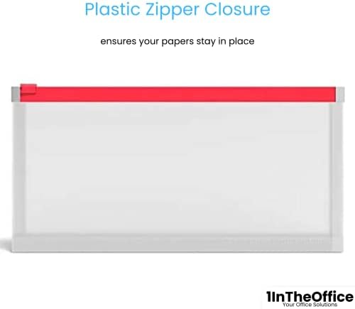 1 Máquilo de arquivamento de plástico de office envelopes com fechamento do zíper, envelope resistente à umidade, tamanho