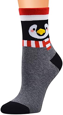 Meias engraçadas para mulheres de Wytong feminino Padrão de algodão Lady Socks Tubo Confortável meias casuais de natal