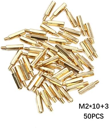 Parafuso 50pcs M24/6/8/10mm+3mm parafusos de espaçamento de bronze para cabeça hexáticos de 3 mm