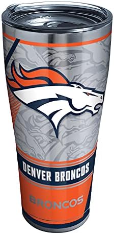 Tervis Triple Wall Nfl Denver Broncos Copa Isolada mantém bebidas frias e quentes, 20oz - aço inoxidável, borda