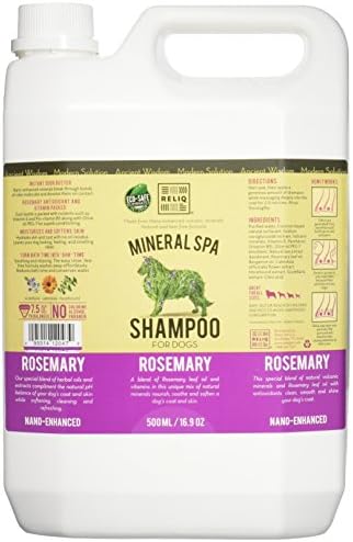 Shampoo de spa mineral Reliq para cães, 1 galão, alecrim