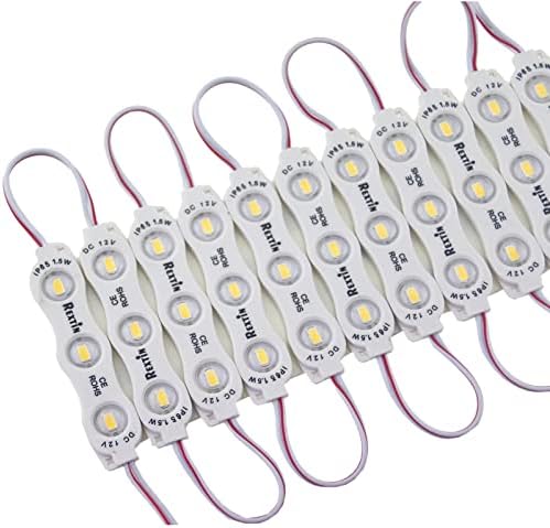 Rextin Super Bright 200pcs 3 Módulos LEDs Luzes de Fantas de Fantas Aqueça Branca 5630 5730 SMD Decorativa à prova d'água