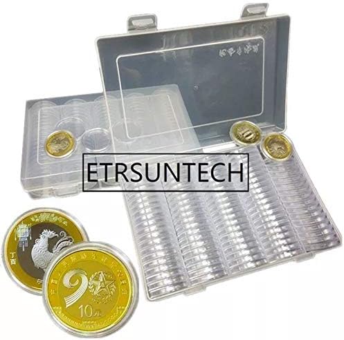 ANNCUS 30SETS Caixa de armazenamento de moedas Limpar 27/30 mm Cápsulas de armazenamento de plástico em caixas redondas