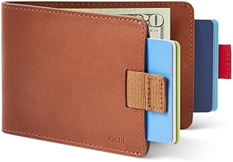 União Distil Wally | Carteiras bifold finas para homens - carteiras bifold minimalistas com clipe de dinheiro