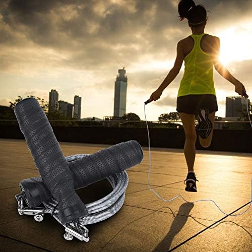 Corda de pular de peso ajustável com corda de arame de aço de fitness para estudantes adultos pulando corda para mulheres exercícios