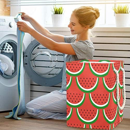 Padrão de melancia Indomer 300D Oxford PVC Roupas impermeáveis ​​cestas de lavanderia grande para cobertores Toys
