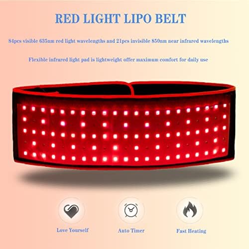 Cinturão lipo de luz vermelha atualizada, embrulho de lipo de luz infravermelha flexível para emagrecimento