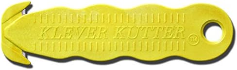 Klever Kutter KCJ-1y Cutter de caixa de segurança, 5 contagem, amarelo
