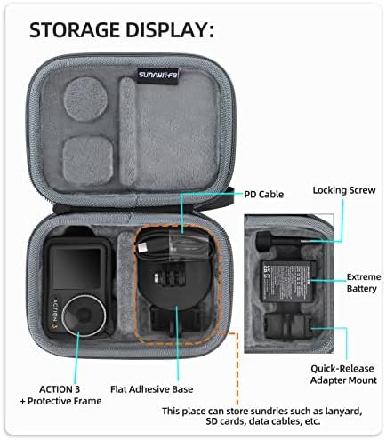 Caixa portátil de portátil Anbee, bolsa de armazenamento de caixa de viagem dura compatível com câmera DJI OSMO Ação 3