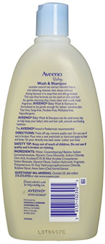 Aveeno Baby Wash & Shampoo, levemente perfumado, 8 onças