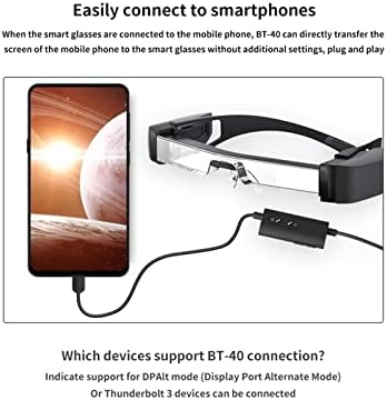 Realidade aumentada de óculos ARVISTOS Intelligent Glasses Hybrid Reality Virtual Glasses Compatível para Epson BT40
