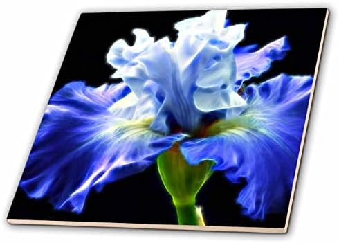 Imagem elegante de 3drose de pintura de flor de flores azuis com infusão de luz - azulejos