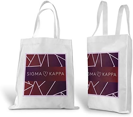 Bolsa de compras de lona da Sigma Kappa, bolsa de pano de compras reutilizáveis, bolsa de mercado, sacola de ombro e bolsa de ombro