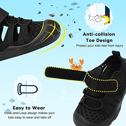 Junt -se à criança meninos sapatos de água meninos de meninos respiráveis ​​qucik tênis de água seca esportes sandálias de praia