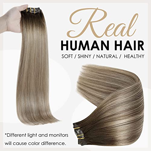 Extensões de cabelo humano de fio de brilho completo Balayage ombre Extensões de cabelo e extensões de cabelo humano clipe