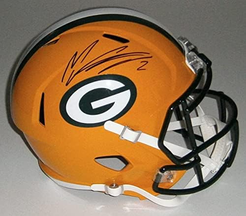 Packers Mason Crosby assinou o capacete de velocidade em tamanho real com 2 JSA CoA Autograph - capacetes NFL autografados