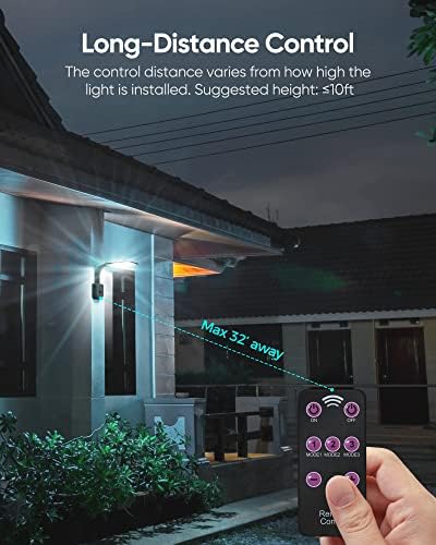 Luzes de inundação do sensor de movimento solar de jackyleled, 10.2x7.9in LED à prova d'água leve à rua com energia solar, 3 modos Solar Wall Lights para pátio, galpão, jardim, quintal