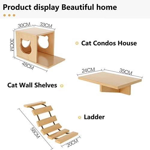 Prateleiras de parede de gato, móveis de parede de gato, prateleiras e poleiros de gato para parede, degraus da parede de gato com