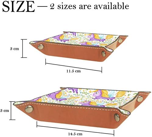 Bandeja de armazenamento de couro de unicórnio roxo alteração de moeda Chegen Phone Catchall Bandeja de manobrista para