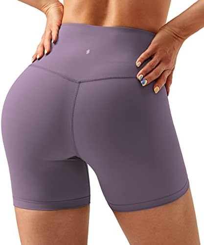 Soothfeel Women's High Wistide Biker Shorts Cross Caist Workout Yoga Gym Shorts para mulheres com bolsos escondidos-5