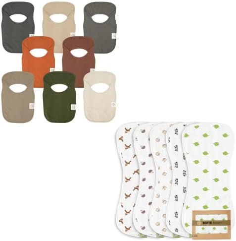 KeAbabies Bibs para meninos, meninas e pano de musselina 5 panos de musselina