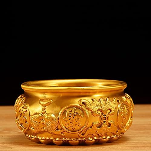 HSHDG Treasure Basin Feng Shui Decoração Golden Treasure Bowl Oferecendo riqueza de riqueza porsperidade Decoração Tabela central