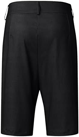 Shorts de lápis beuu para masculino, calça de vestido curta e magro da frente Trabalho de negócios casual 9 Estream shorts chino estriados