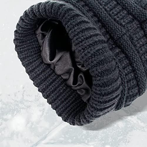 Beltoni Winter Cable Knit Slouchy Feanie, boné quente e macio de chapéu de peles para mulheres, sem frizz