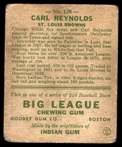 1933 Goudey 120 Carl Reynolds St. Louis Browns Fair Browns