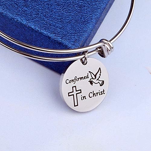 Detalhado confirmado em Christ Dove Charm Bracelet Confirmation Bracelet