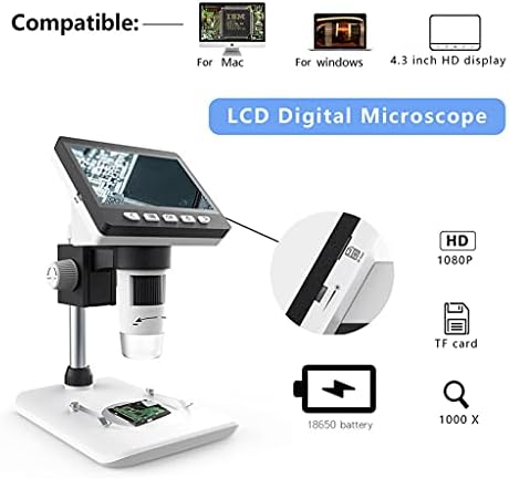 Microscópio de desktop Digital LCD Microscópio Czdyuf Multifuncional portátil 4,3 polegadas Microscópio biológico eletrônico Modo