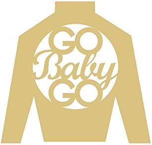 Jockey Silk Go Baby Go Cutout inacabado Decoração de casa Decoração Derby Derby cabide mdf Estilo em forma de tela 1