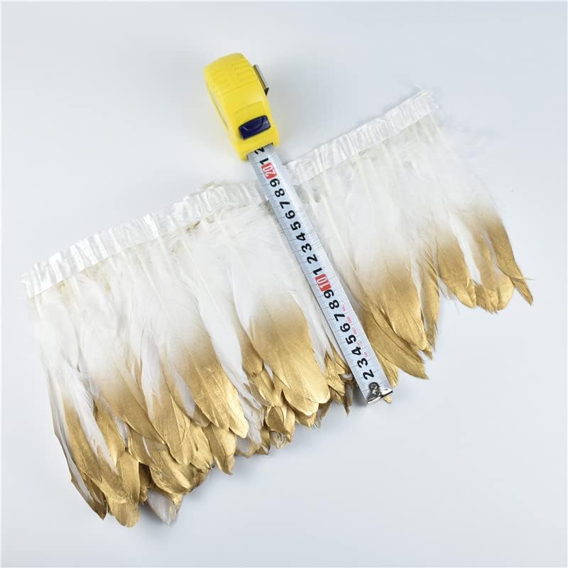 Zamihalaa - 15-20cm Gold Gold Goste Feathers TRIMS FERRAS FRINGE