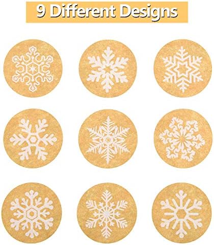 Adesivos de etiqueta de snowflake felizes adesivos de ano novo, agradecimento adesivos de selo