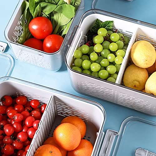 Recipientes de armazenamento de frutas anrui para geladeira, vegetal fresco produz recipientes de economia para a caixa de organizador