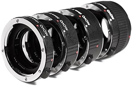 MOVO MT-C93 4 peças AF Chrome Macro Extension Conjunto para câmera Canon EOS DSLR com tubos de 12 mm, 20mm, 25mm e 36mm