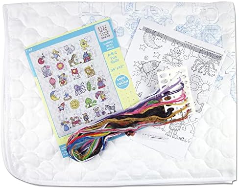 Design Works Crafts Janlynn carimbado para Kit de Quilt de Baby Cross Stitch, ABC Fun