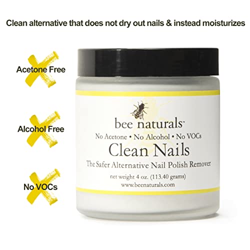 Bee Naturals Limpo unhas - o removedor de esmalte alternativo mais seguro - sem acetona, sem álcool, sem vocs