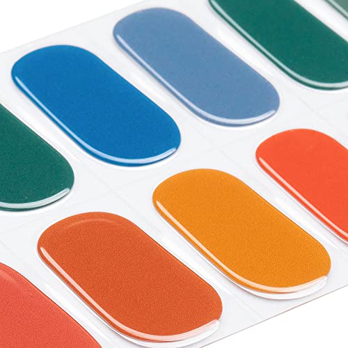 Tiras de unhas de gel semi -curadas MOMSON - 20 adesivos de esmalte de gel reais/envoltórios completos - kits de manicure de arte