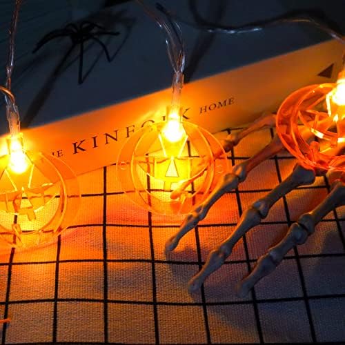 Halloween Pumpkin String Lights Operado por bateria 10ft 20 LED LED Orange Pumpkins Fairy Light 2 Modos Indoor Twinkle Twinkle