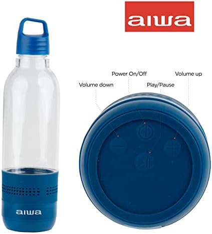 Garrafa de água Aiwa com pacote de alto -falante e fone de ouvido - garrafa de água de 400 ml com jogo de brincadeira de 4 horas