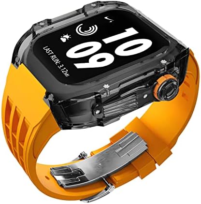 Neyens Luxury mod kit transparente banda de esportes de borracha ， para iwatch Ultra 8 7 6 5 SEIS RELISTA 45mm 44mm Silicone Watch Strap