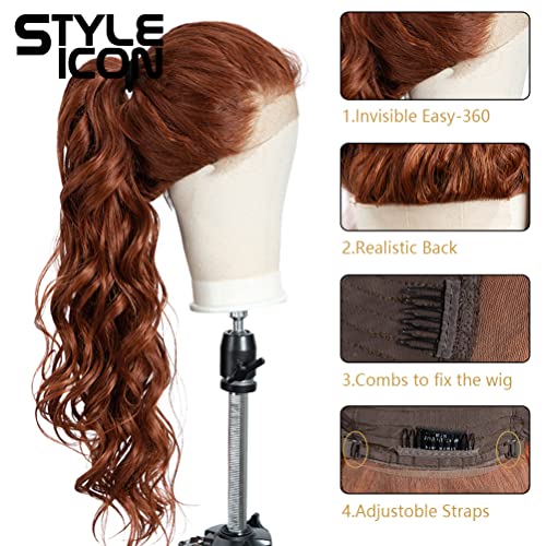 Ícone de estilo Easy-360 Wigs de renda 36 Parte de renda grátis perucas frontais super longas peruca sintética da peruca ondulada