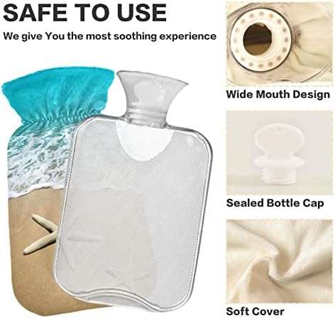 Garrafas de água quente com capa Starfish Beach Hot Water Bag para alívio da dor, compressa fria quente, bolsa de aquecimento