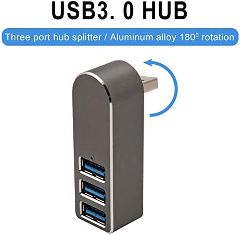 Xunion 3 porta Mini USB 3.0 Hub [90 °/180 ° Rotativo] EP7